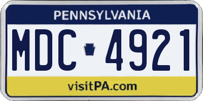 PA license plate MDC4921