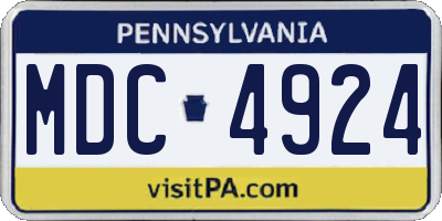 PA license plate MDC4924