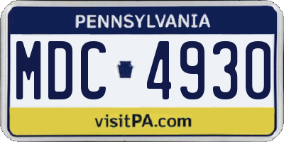 PA license plate MDC4930