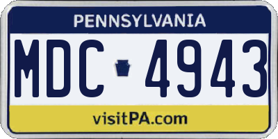 PA license plate MDC4943