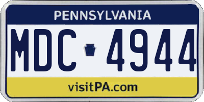 PA license plate MDC4944