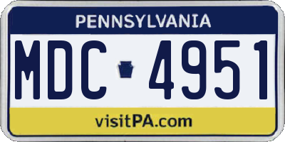PA license plate MDC4951