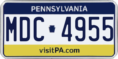 PA license plate MDC4955