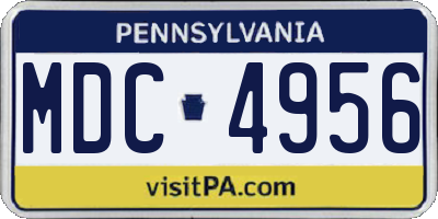 PA license plate MDC4956