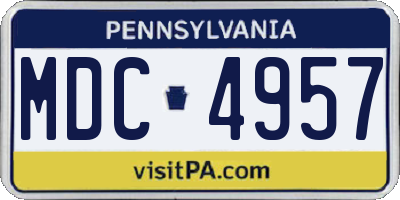 PA license plate MDC4957