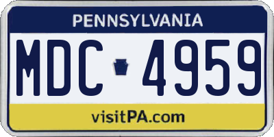 PA license plate MDC4959