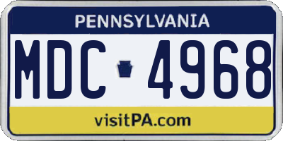 PA license plate MDC4968