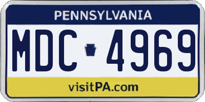 PA license plate MDC4969