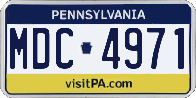 PA license plate MDC4971