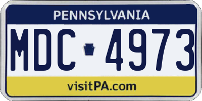 PA license plate MDC4973