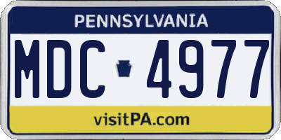 PA license plate MDC4977