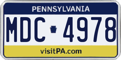 PA license plate MDC4978