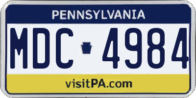 PA license plate MDC4984