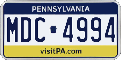 PA license plate MDC4994