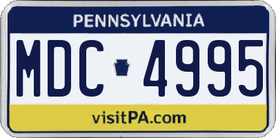 PA license plate MDC4995