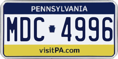 PA license plate MDC4996