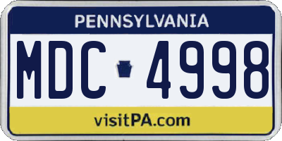 PA license plate MDC4998