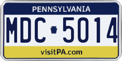 PA license plate MDC5014