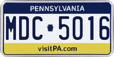 PA license plate MDC5016