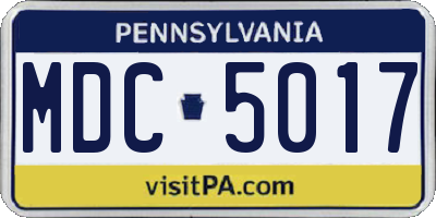PA license plate MDC5017