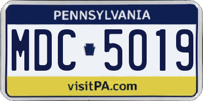 PA license plate MDC5019