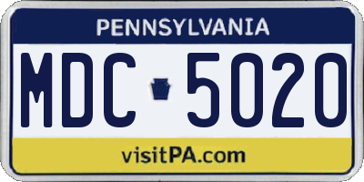 PA license plate MDC5020