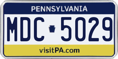 PA license plate MDC5029