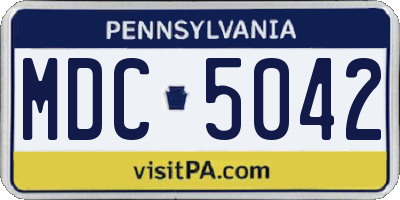 PA license plate MDC5042