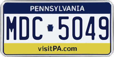 PA license plate MDC5049