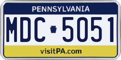 PA license plate MDC5051
