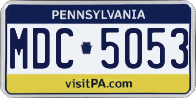 PA license plate MDC5053