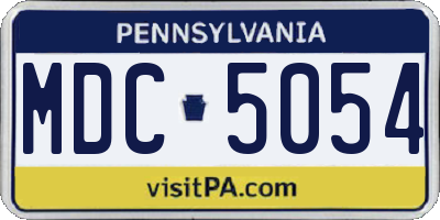 PA license plate MDC5054