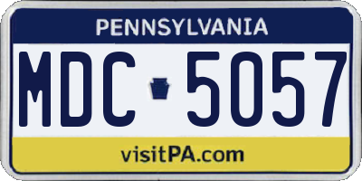 PA license plate MDC5057