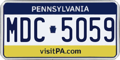 PA license plate MDC5059