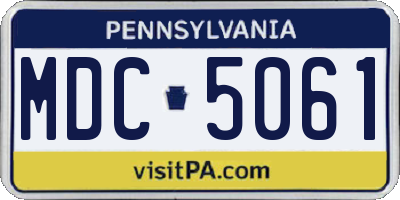 PA license plate MDC5061