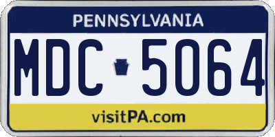 PA license plate MDC5064