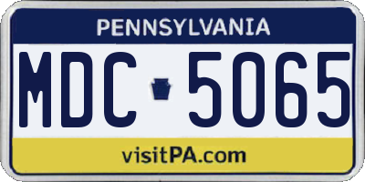 PA license plate MDC5065