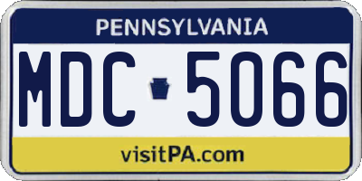 PA license plate MDC5066
