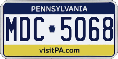 PA license plate MDC5068