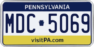 PA license plate MDC5069