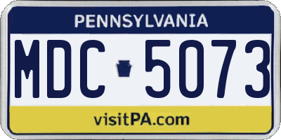 PA license plate MDC5073