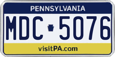 PA license plate MDC5076