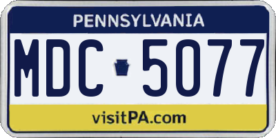 PA license plate MDC5077