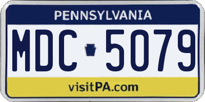 PA license plate MDC5079