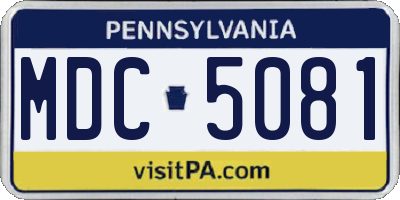 PA license plate MDC5081