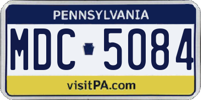 PA license plate MDC5084