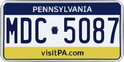 PA license plate MDC5087