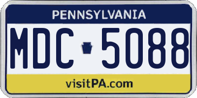 PA license plate MDC5088