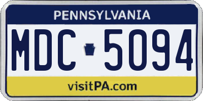 PA license plate MDC5094