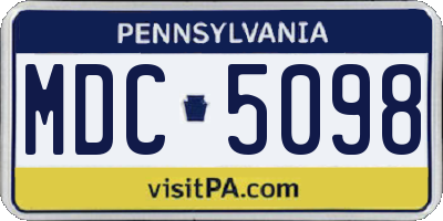 PA license plate MDC5098